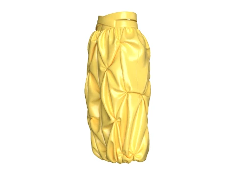 Girls Criss-Cross Waist Smocked Bubble Skirt 3D Model