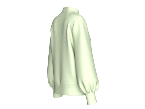 Girls Half-Zip Printed Kangaroo Pocket Jacket 3D Model