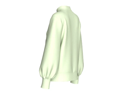 Girls Half-Zip Printed Kangaroo Pocket Jacket 3D Model
