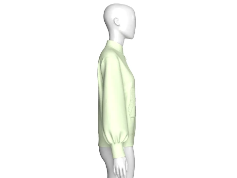 Girls Half-Zip Printed Kangaroo Pocket Jacket 3D Model