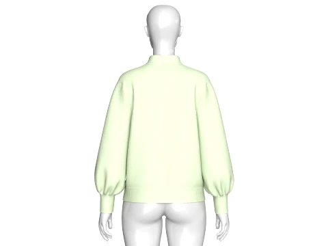 Girls Half-Zip Printed Kangaroo Pocket Jacket 3D Model
