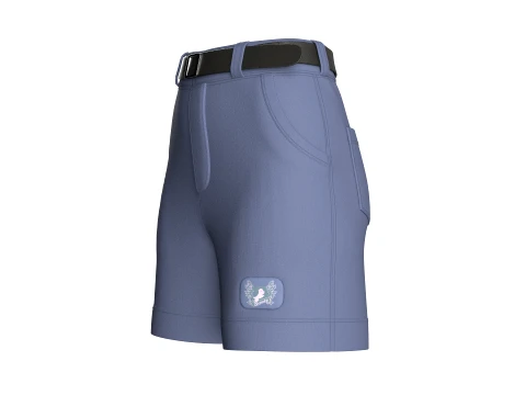 Girls High-Waisted Belted ShortsWith Pockets 3D Model