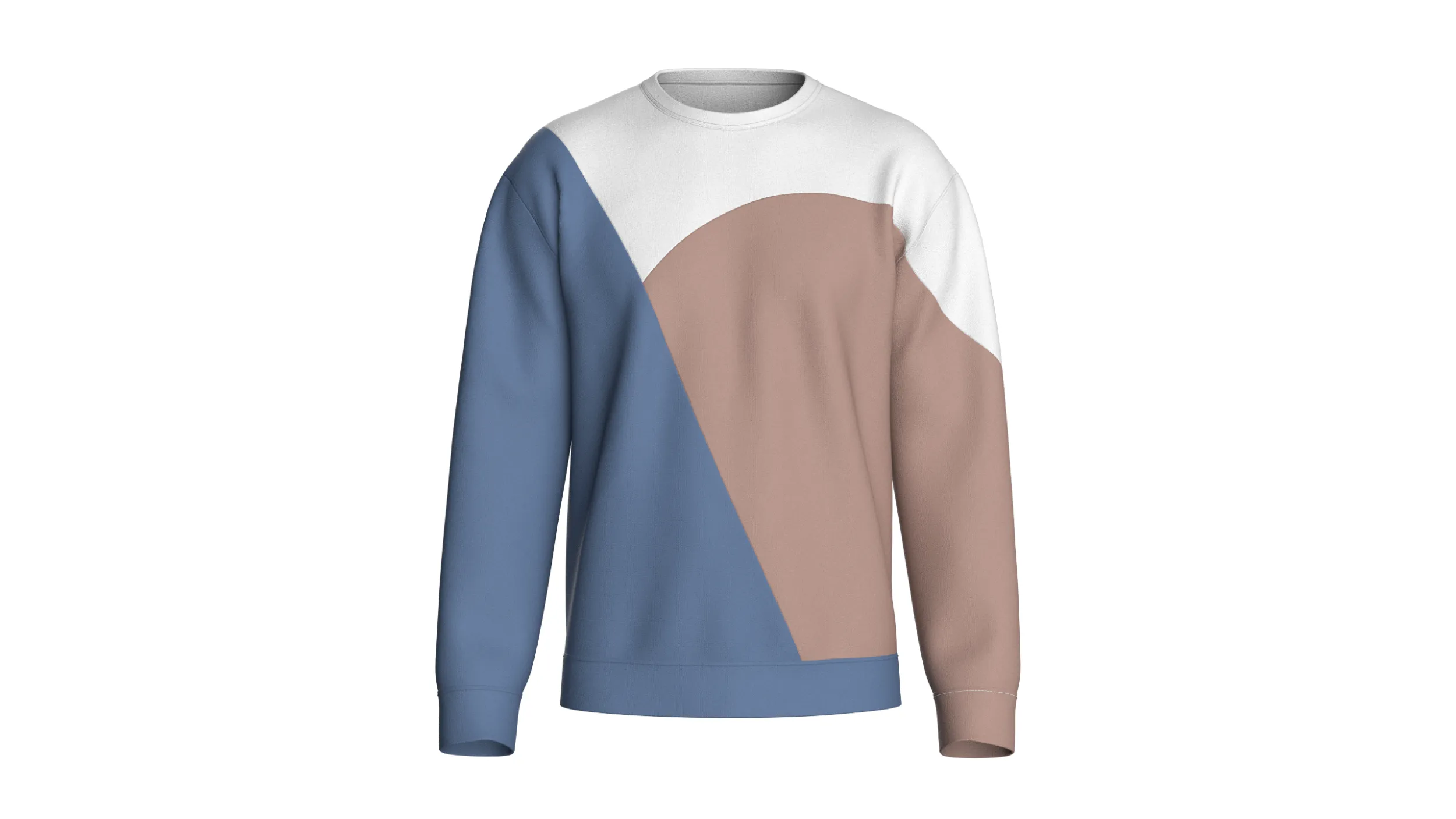 Men Color-Blocked Sweatshirt 3D Model .c4d .max .obj .3ds .fbx .stl .blend 