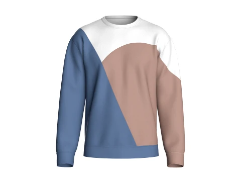 Men Color-Blocked Sweatshirt 3D Model