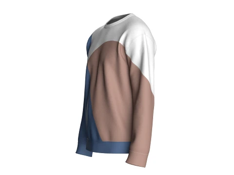 Men Color-Blocked Sweatshirt 3D Model