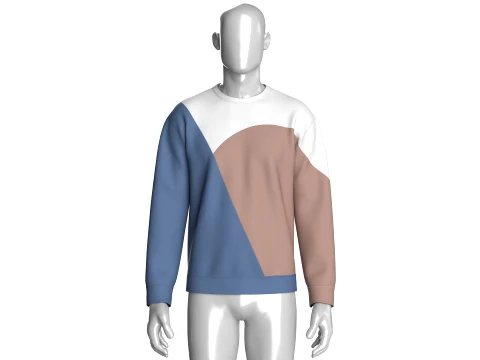 Men Color-Blocked Sweatshirt 3D Model