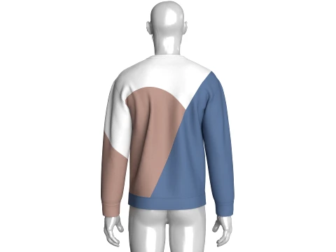 Men Color-Blocked Sweatshirt 3D Model
