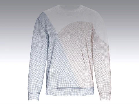 Men Color-Blocked Sweatshirt 3D Model