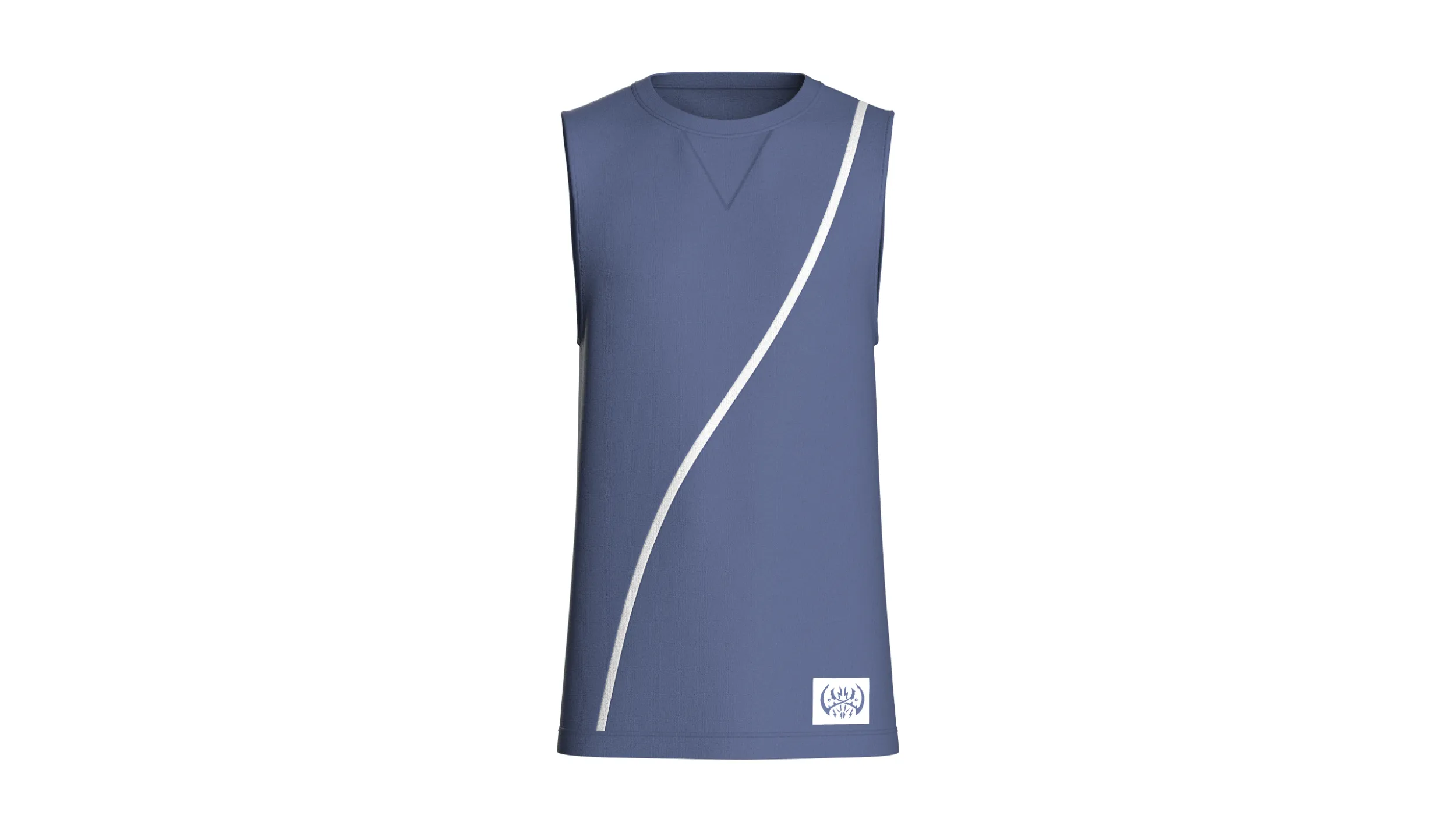 Men Curved Striped Sleeveless Tank Top 3D Model .c4d .max .obj .3ds .fbx .stl .blend 