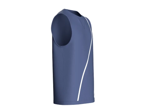 Men Curved Striped Sleeveless Tank Top 3D Model