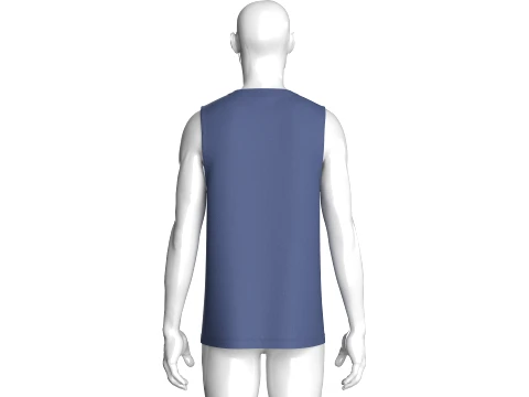 Men Curved Striped Sleeveless Tank Top 3D Model