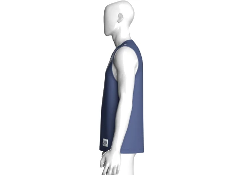 Men Curved Striped Sleeveless Tank Top 3D Model