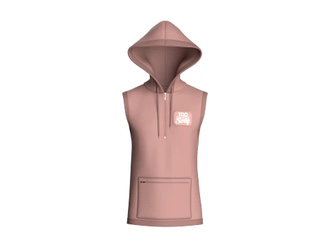 Men Half-Zip Sleeveless Graphic Hoodie 3D Model