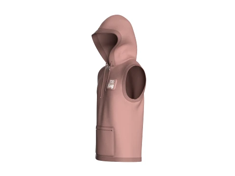 Men Half-Zip Sleeveless Graphic Hoodie 3D Model