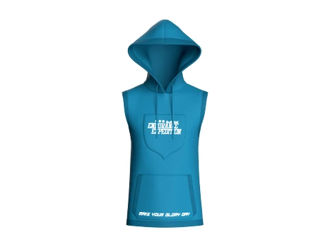 Men Sleeveless Printed Hooded Jacket 3D Model