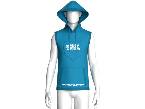 Men Sleeveless Printed Hooded Jacket 3D Model