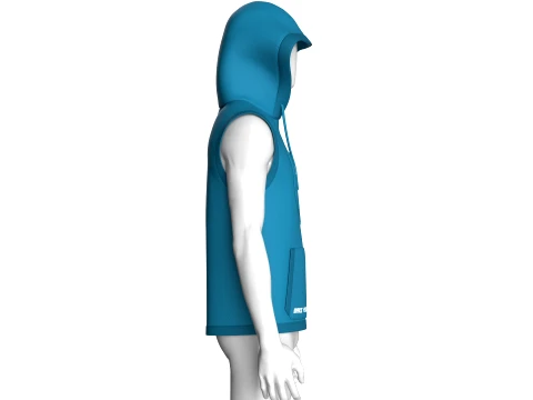 Men Sleeveless Printed Hooded Jacket 3D Model
