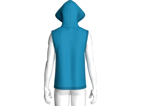 Men Sleeveless Printed Hooded Jacket 3D Model