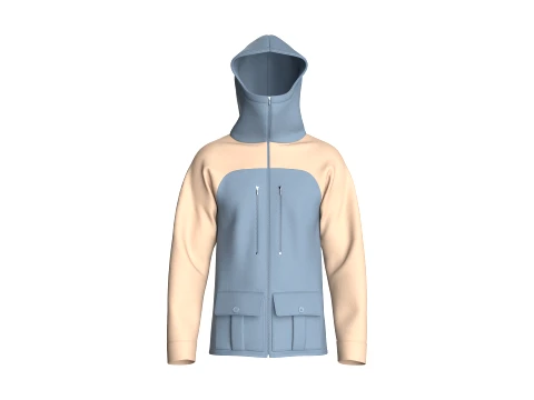 Men Two Ton Full-Zip Hooded Jacket 3D Model