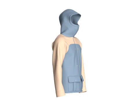 Men Two Ton Full-Zip Hooded Jacket 3D Model