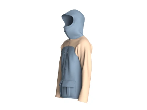 Men Two Ton Full-Zip Hooded Jacket 3D Model