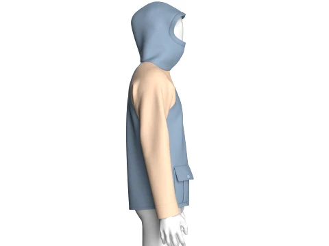 Men Two Ton Full-Zip Hooded Jacket 3D Model