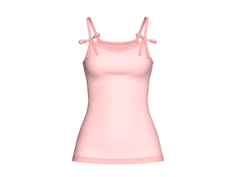 Girls Pink Strap Ribbon Camisole Top 3D Model