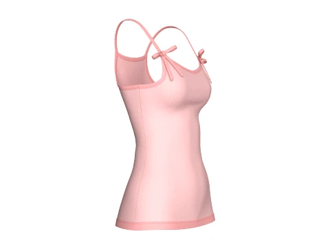 Girls Pink Strap Ribbon Camisole Top 3D Model
