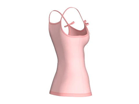 Girls Pink Strap Ribbon Camisole Top 3D Model