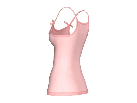 Girls Pink Strap Ribbon Camisole Top 3D Model
