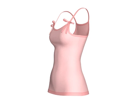 Girls Pink Strap Ribbon Camisole Top 3D Model