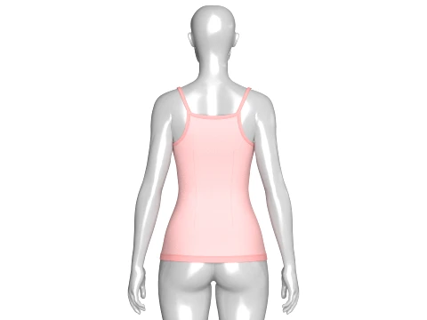 Girls Pink Strap Ribbon Camisole Top 3D Model