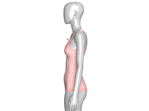 Girls Pink Strap Ribbon Camisole Top 3D Model