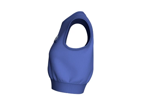 Girls Ribbed Sleeveless Crop Top With Patch 3D Model