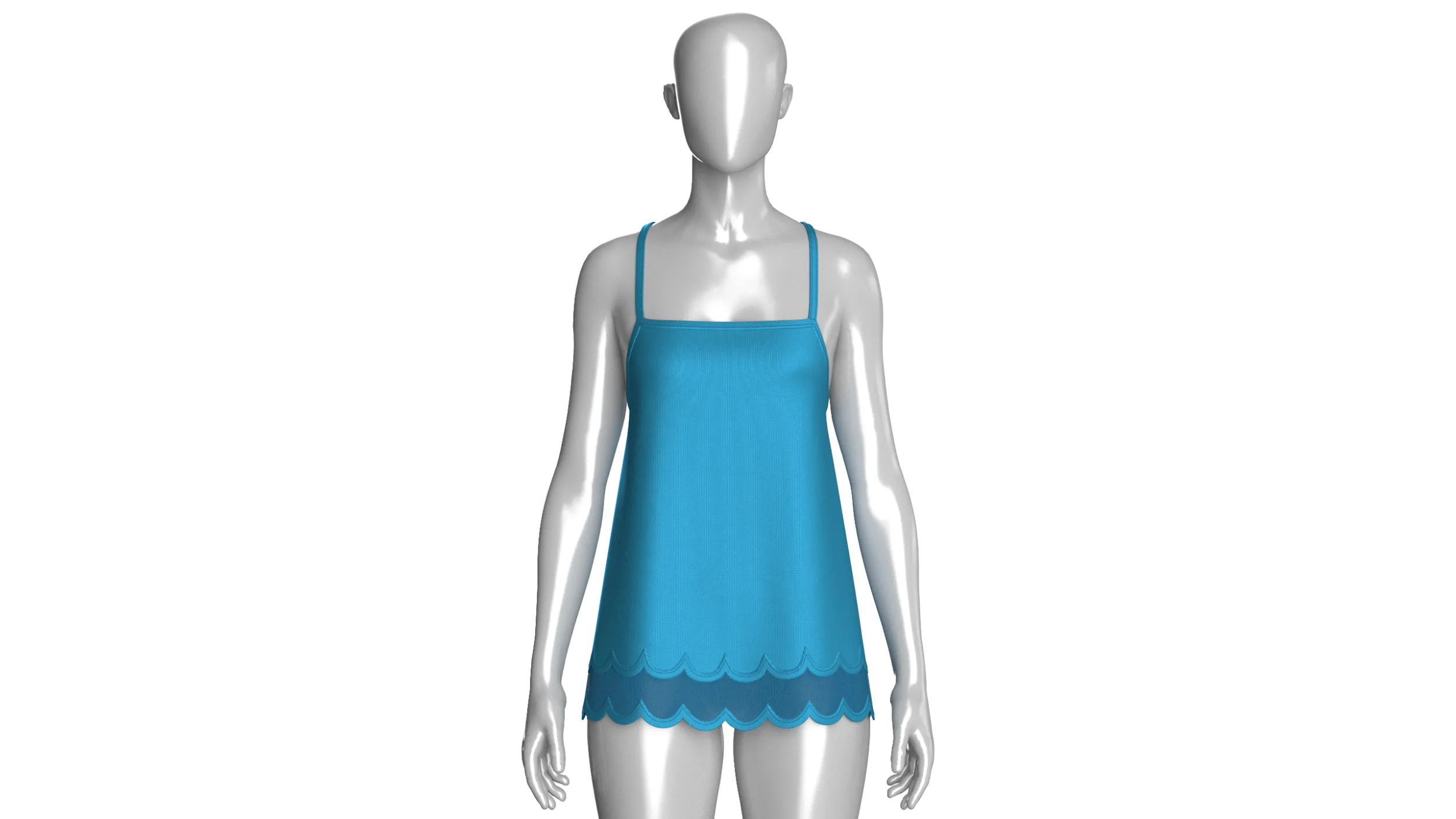 Girls Silk Mesh Hem Camisole Top 3D Model .c4d .max .obj .3ds .fbx .stl .blend 