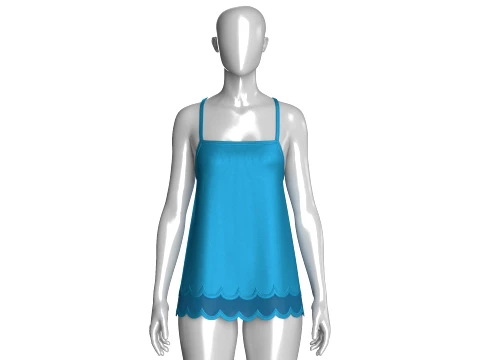 Girls Silk Mesh Hem Camisole Top 3D Model
