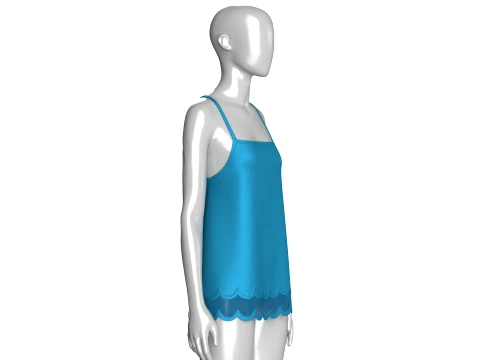 Girls Silk Mesh Hem Camisole Top 3D Model
