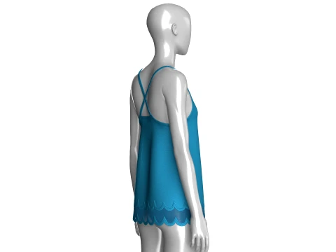 Girls Silk Mesh Hem Camisole Top 3D Model