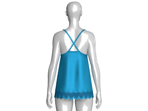 Girls Silk Mesh Hem Camisole Top 3D Model