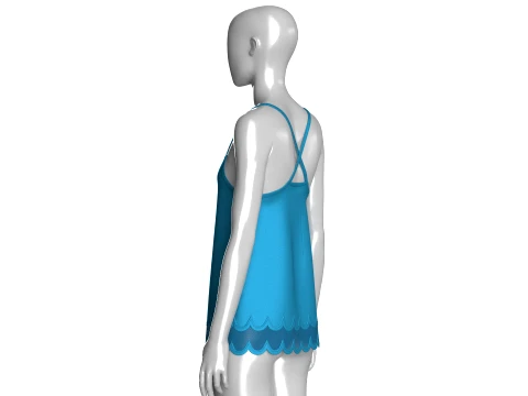 Girls Silk Mesh Hem Camisole Top 3D Model