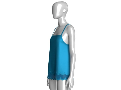 Girls Silk Mesh Hem Camisole Top 3D Model