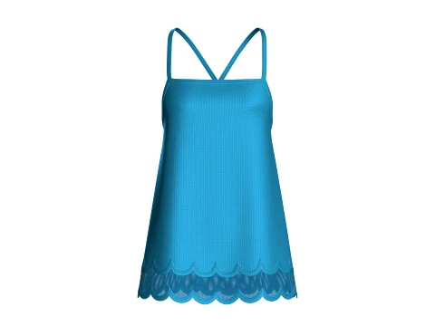 Girls Silk Mesh Hem Camisole Top 3D Model