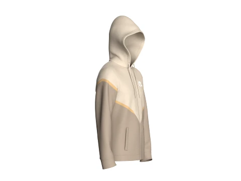 Men Color-Block Graphic Logo Hoodie 3D Model