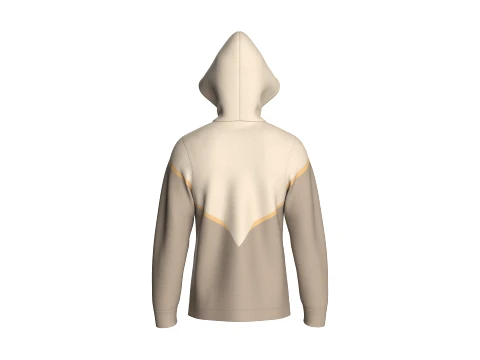 Men Color-Block Graphic Logo Hoodie 3D Model