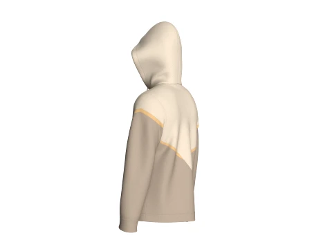 Men Color-Block Graphic Logo Hoodie 3D Model