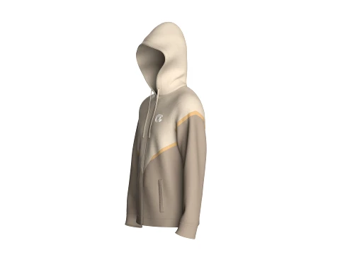 Men Color-Block Graphic Logo Hoodie 3D Model