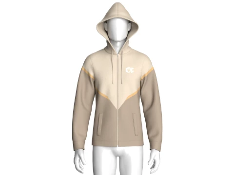 Men Color-Block Graphic Logo Hoodie 3D Model
