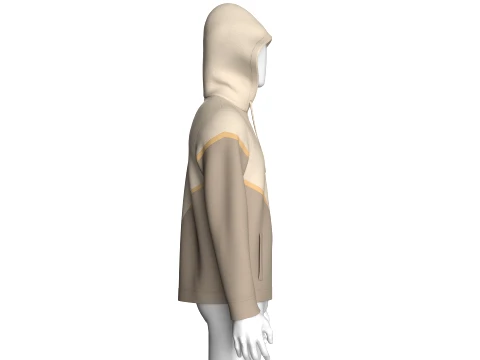 Men Color-Block Graphic Logo Hoodie 3D Model