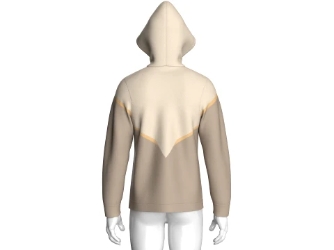 Men Color-Block Graphic Logo Hoodie 3D Model