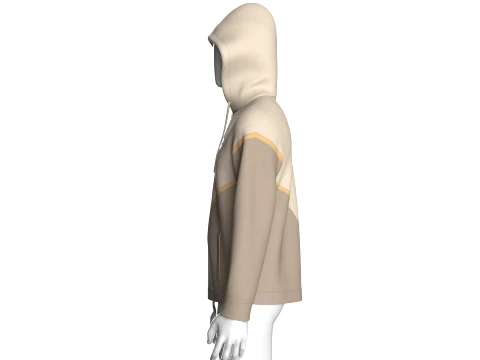 Men Color-Block Graphic Logo Hoodie 3D Model